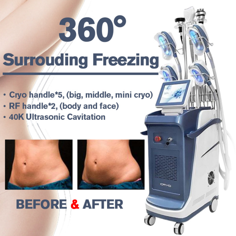 

Slimming Machine 360 Cryolipolysis Cooling Liposuction Body Slim Machine Fat Freezing 5 Cryo Handles Beauty Loss Weights Alon Slim Equipment
