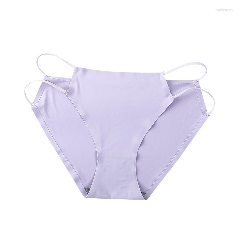 

Women's Panties Sexy G-string Thong Ice Silk Seamless Women Low Waist Underwear One-Piece Breifs Female Bikini Lingerie, Black