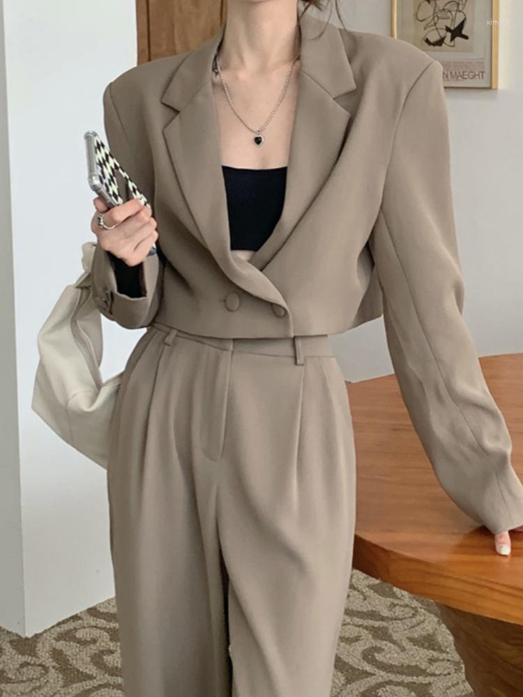 

Women' Two Piece Pants Woman Spring Elegant Workwear Blazer Pantsuits Office Ladies Casual Business 2 Set Female Fashion Korean Trousers, Black