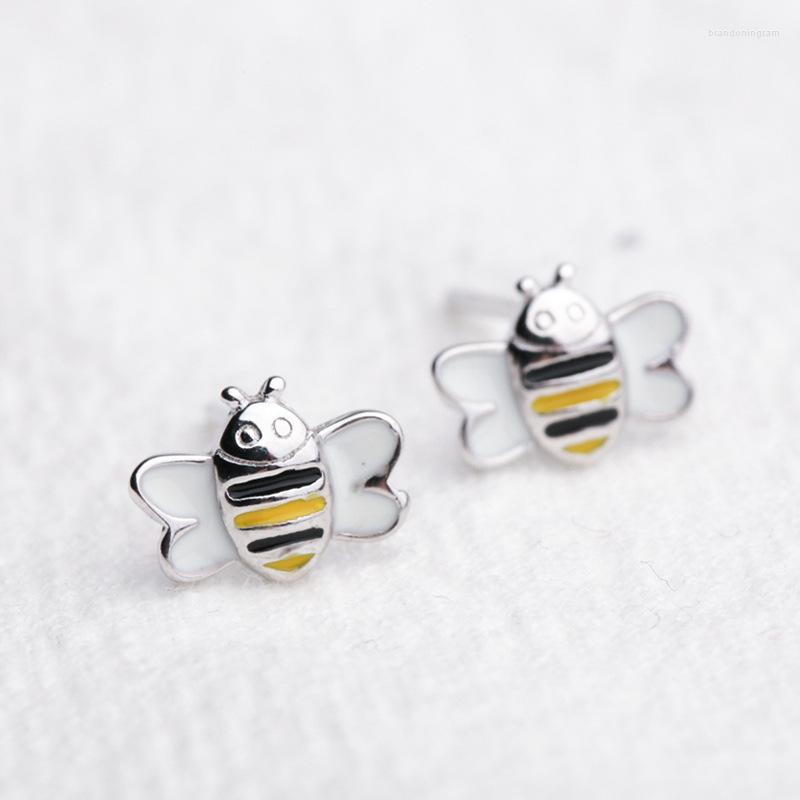 

Stud Earrings Maiden Sen's Little Fresh Cartoon Mini Glazed Bee Female
