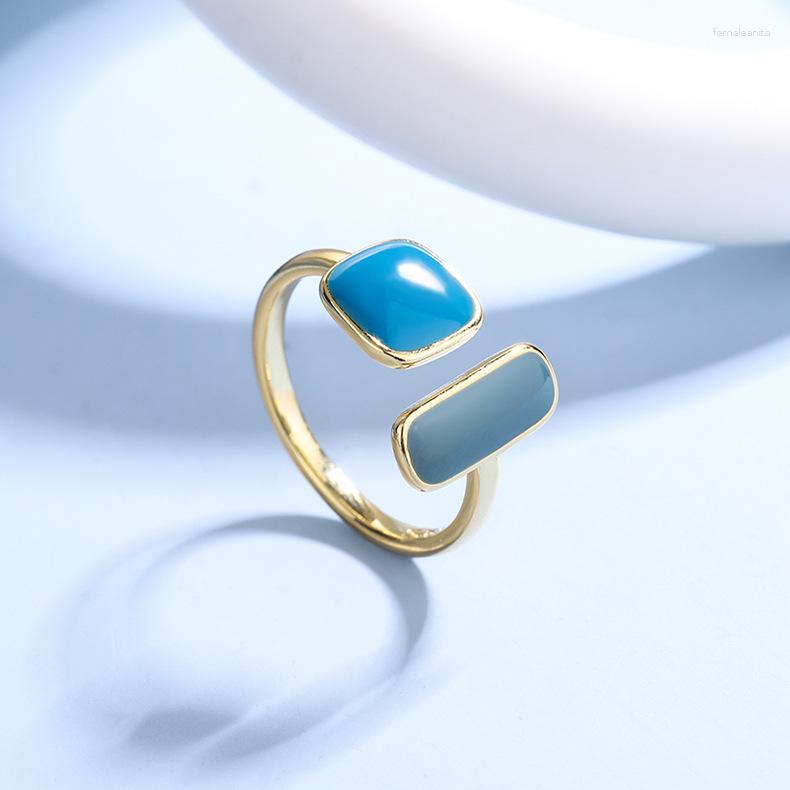 

Wedding Rings Boho Vintage Blue Lines For Women Band Men Finger 2023 Female Bohemian Jewelry Gifts
