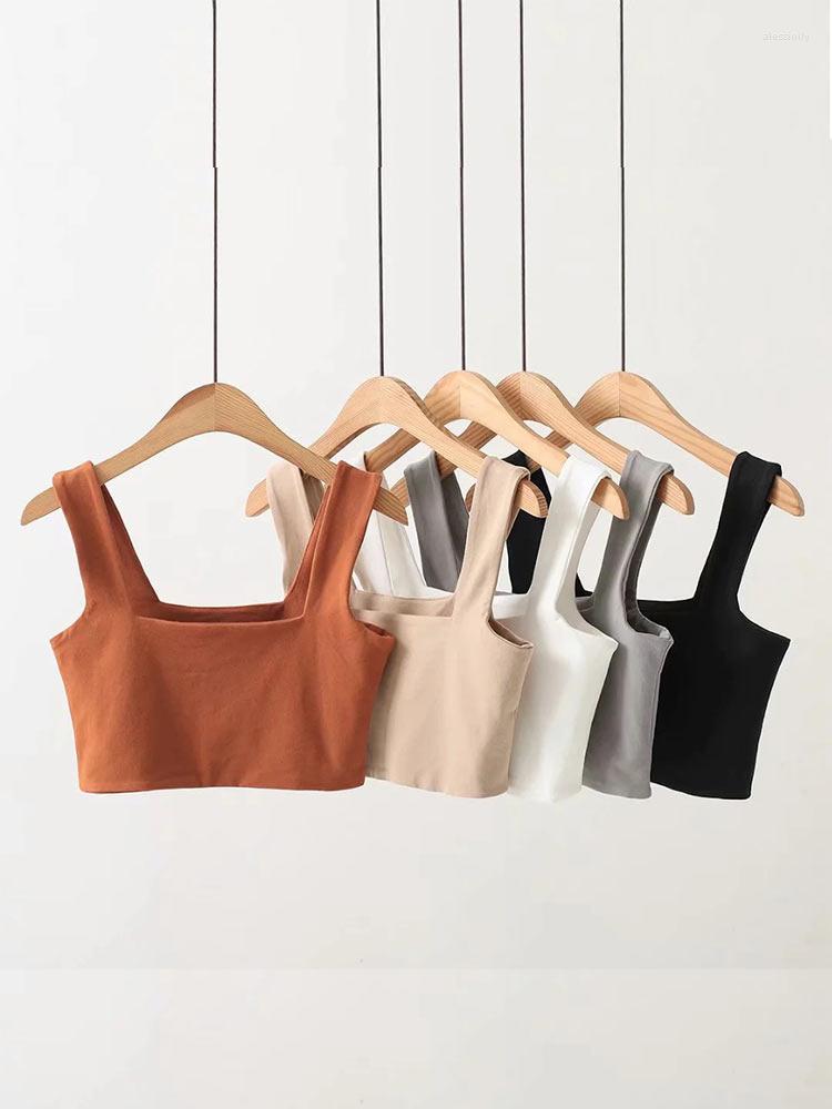 

Women' Tanks Women Square Neck Chunky Strap Top Fitted Crop Tank, Black