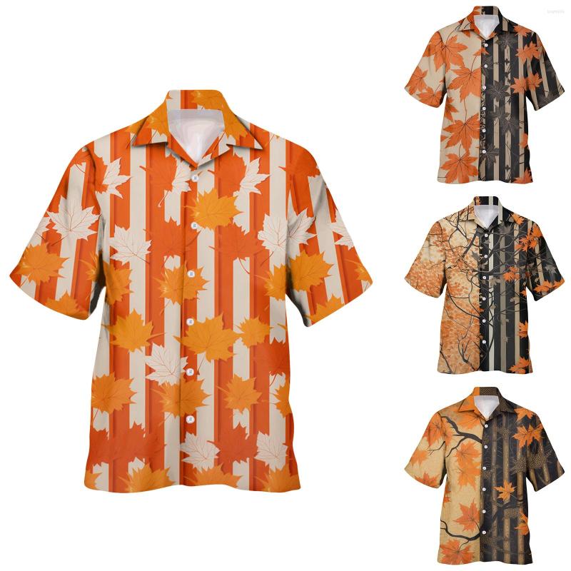 

Men's T Shirts Male Summer Fashion Lapel Short Sleeve Shirt Button Print Top, Black
