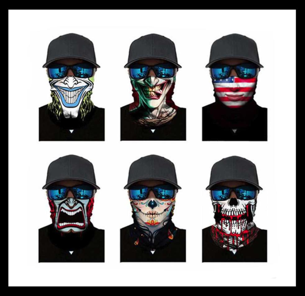 

3D Neck Gaiter Skull Bicyle Fishing Scarf bandanas Face Shiled Mask Neck Face Mask Headband Headwear Bicycle balaclava6021676