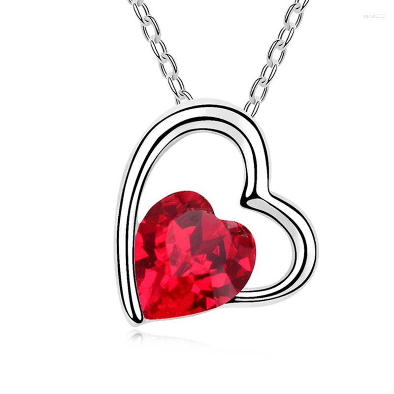 

Pendant Necklaces NL-00291 2023 In Fashion Jewelry Silver Plated Heart Crystal Necklace Women's Day Gift 1 Dollar Item