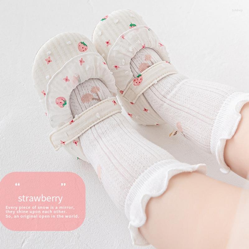 

First Walkers Adorable Soft Sole Mary Jane Flats For Infant Toddler Baby Girls - Non-Slip Ruffle Princess Dress Shoes Perfect Born, Pink