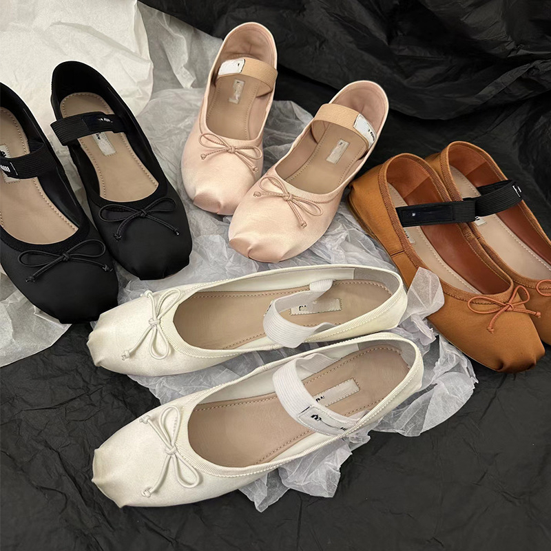 

Brand Ballet Shoes Women's Spring Summer Bowtie Ballet Flats Shoes, Brown