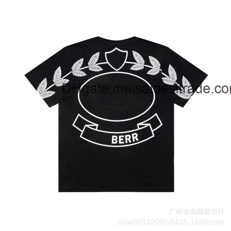 

AAAAA Designer Luxury T-shirt Bur Brand Correct BU Home Print T-shirt Loose Fit Casual High Street Versatile Couple Style Ins Fashion, Black
