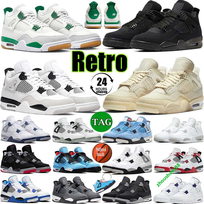 

Jorde Vintage 4s Basketball Shoes Designer Mens Jumpman 4 Sb Pine Green 3s 3 Fire Red Thunder Blue J4 Military Black Cat Sail White Cement Grey Seafoam Bred Sneakers, 22