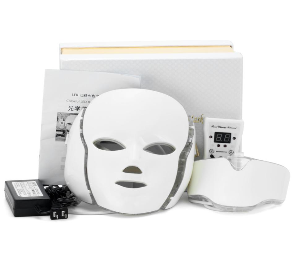

7 Color LED Light Therapy Face Beauty Machine Neck Mask with Microcurrent for Skin Whitening Device9226186