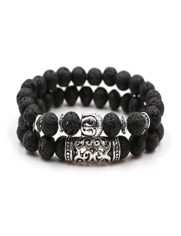 

designer jewelry Volcanic Rocks Couple Beads Stone Bracelet For Women Beaded Bracelets Buddhism Buddha Head Bangles For Men Pulsei3210826