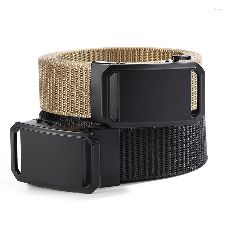 

Belts Tactical Canvas Belt Men's Fashion Simple Versatile Jeans Accessories Sports Training Hunting Nylon Automatic Buckle Waistband, Black
