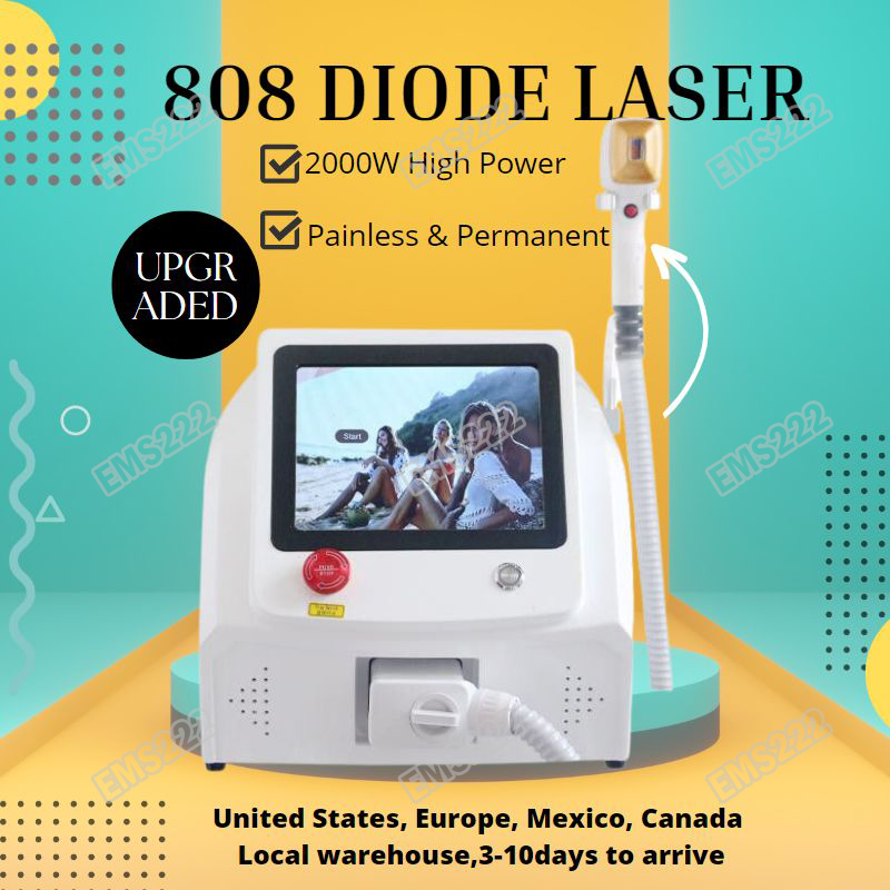 

High Power Ice Platinum Diode Laser Permanent Hair Removal Skin Rejuvenation Machine Painless Three Wavelengths 808nm 755nm 1064nm Epilator