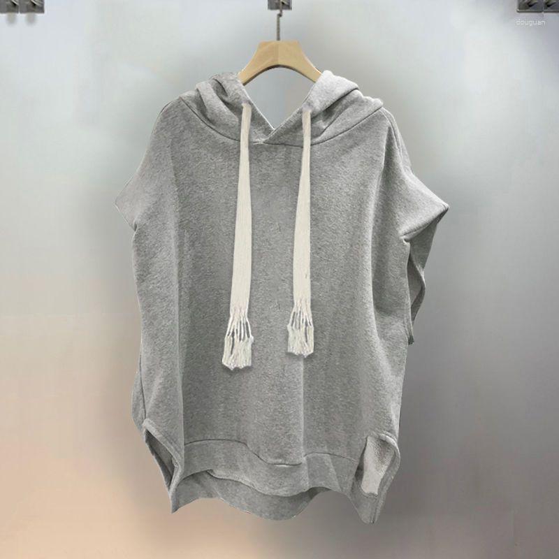 

Women's T Shirts Solid Hooded Sleeveless For Men Women Korean Trendy Handsome T-shirt Casua Loose Waistcoat Spring Summer Fashion Tshirt, White