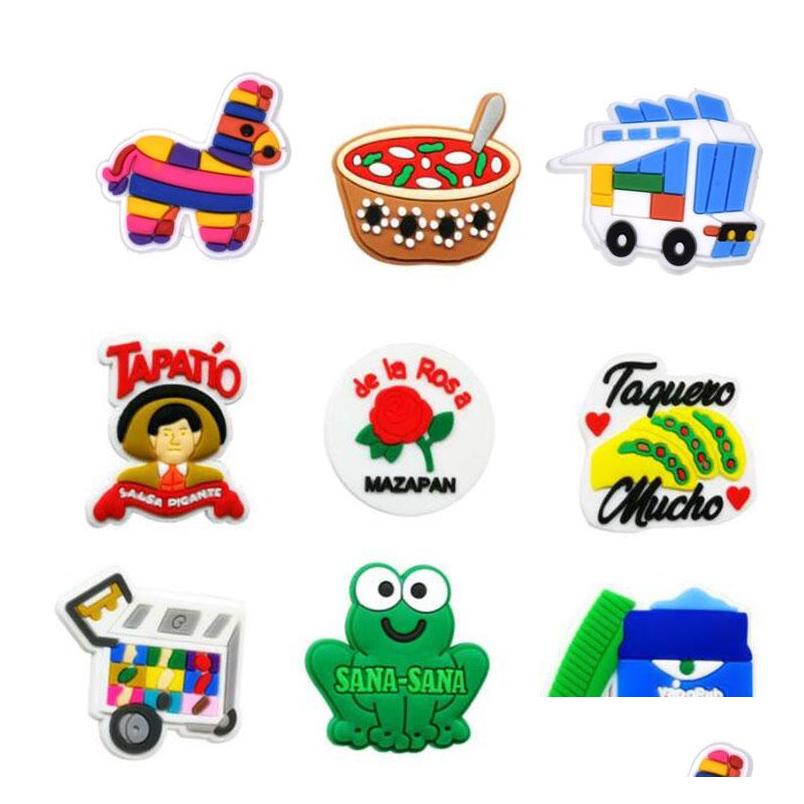 

Shoe Parts Accessories Mexican Food Clog Charms Pvc Soft Rubber Buckle Charm Drop Delivery Othg3