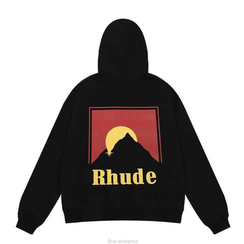 

Designer Clothing Mens Sweatshirts Hoodies Niche Fashion Rhude Sunrise Pattern Printed High Weight Pure Cotton Terry Loose Casual Hoodie Sweater Fashion 2023, Shipping fee