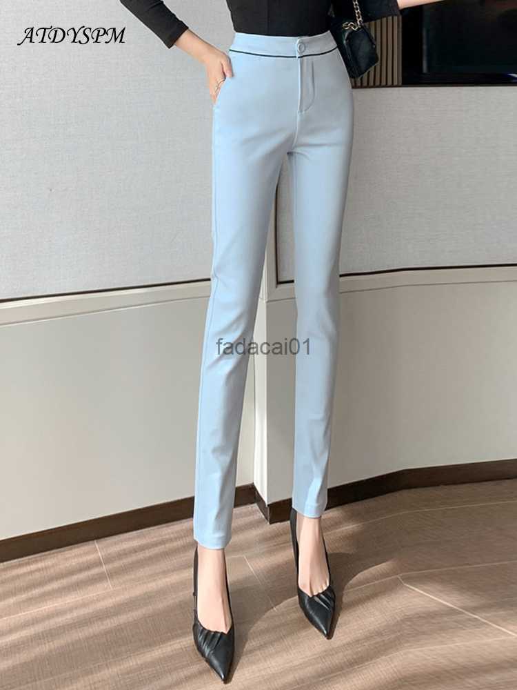 

Elegant Office Lady Formal Slim Suit Pants Women Stretch MidWaist Straight Trousers Femme Korean Vintage Casual Pencil Pants L230621, Black pants