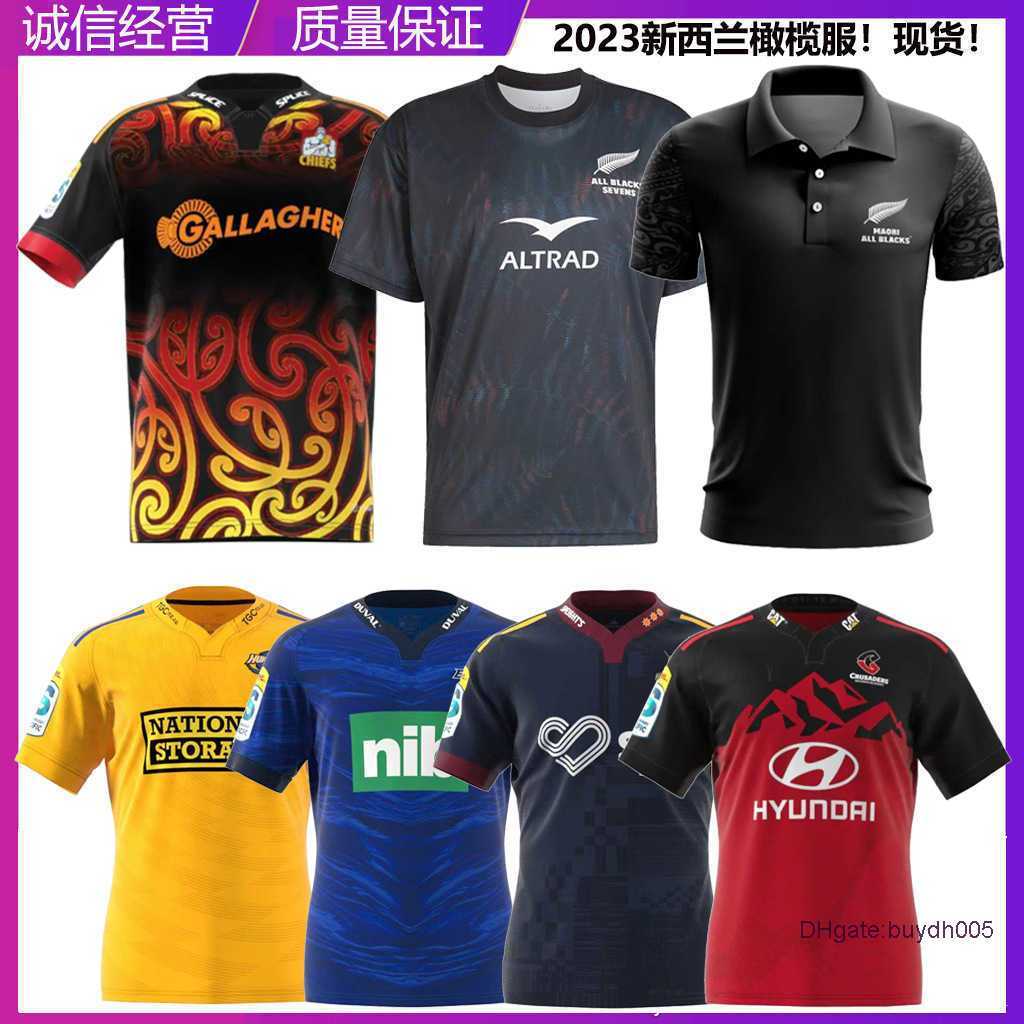 

2023 New Men's T shirts Rugby Jersey Zealand All Black Training Chieftain Hurricane Blue Highlander Crusaders Short Sleeve Olive Pa9c, 2023 highlanders