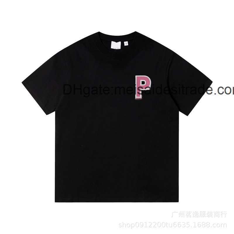 

AAAAA Designer Luxury T-shirt Bur Brand The correct version BU home side slogan embossed letters short sleeve T-shirt High Street Versatile Couple clothes, Black