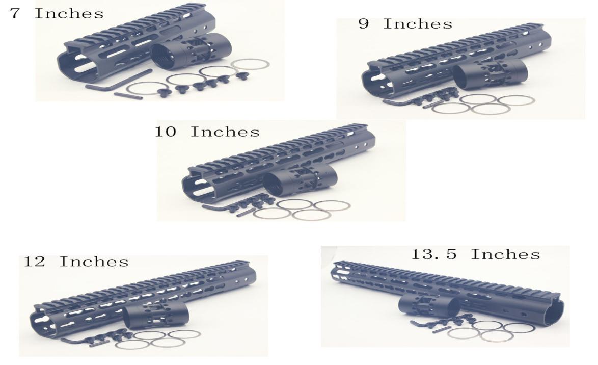 

7 9 10 12 13 5 15 inch Length Keymod Handguard Float Quad Rail Mounting System NSR AR15 Hand Guard351K6058475, Black