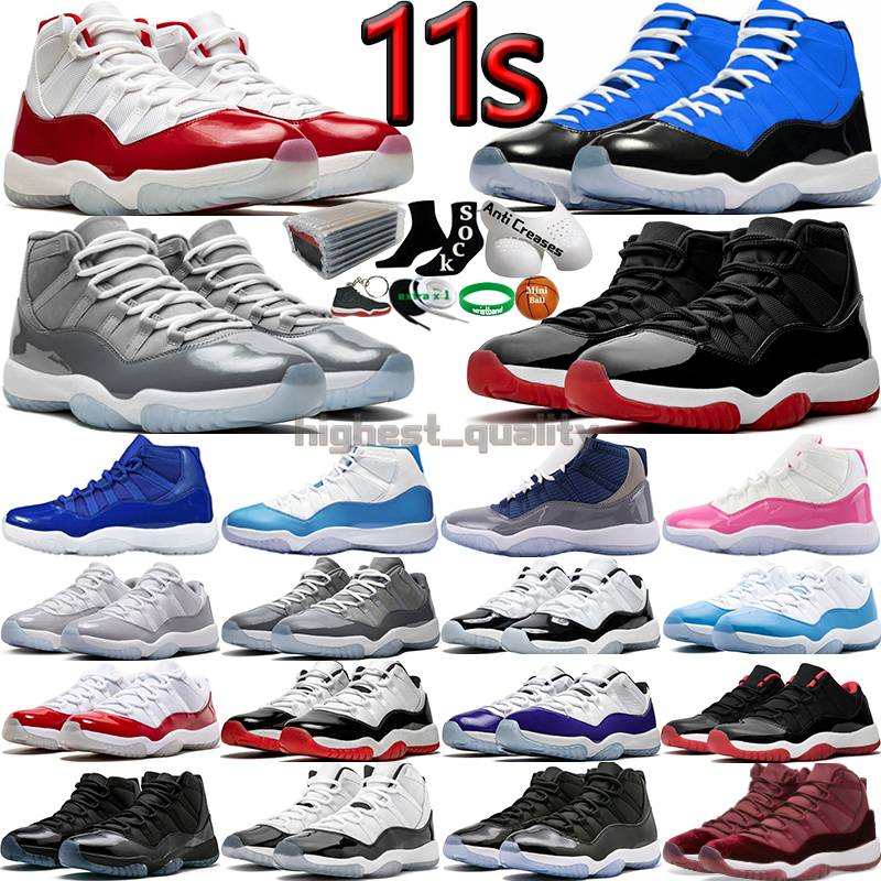 

11 Basketball Shoes for men women 11s Cherry Cool Cement Grey Concord Bred UNC Gamma Blue Midnight Navy DMP Space Jam 25th Anniversary Mens Trainers Sports Sneakers, Color-2