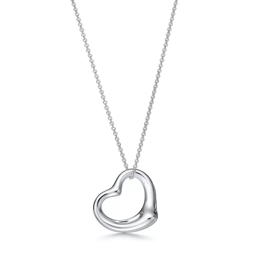 

3A Necklaces Open Heart Pendant In Silver Iconic Collection For Women With Dust Bag Box Fendave 1-20