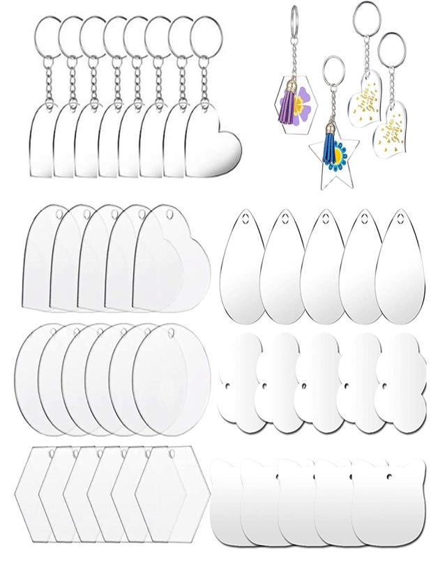 

blank keychain heart Fashion JewelryCharms 20Pcs Transparent Acrylic Blanks Rounds Heart Discs for Diy Keychain Pendant Jewelry Ma3810871