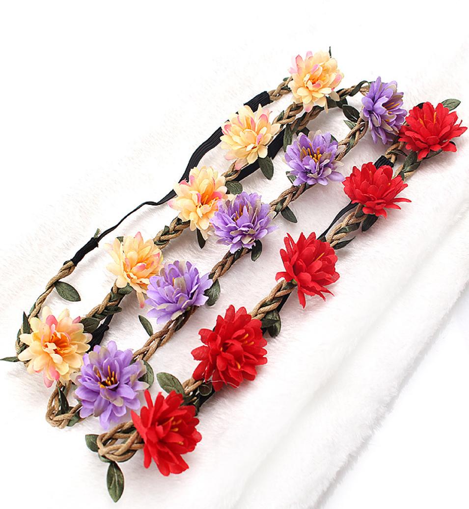 

Artificial Daisy Flower Headbands Women Girls Floral Tiaras Crowns Bride Bridal Wreath Wedding Garland Hair Jewelry3889612