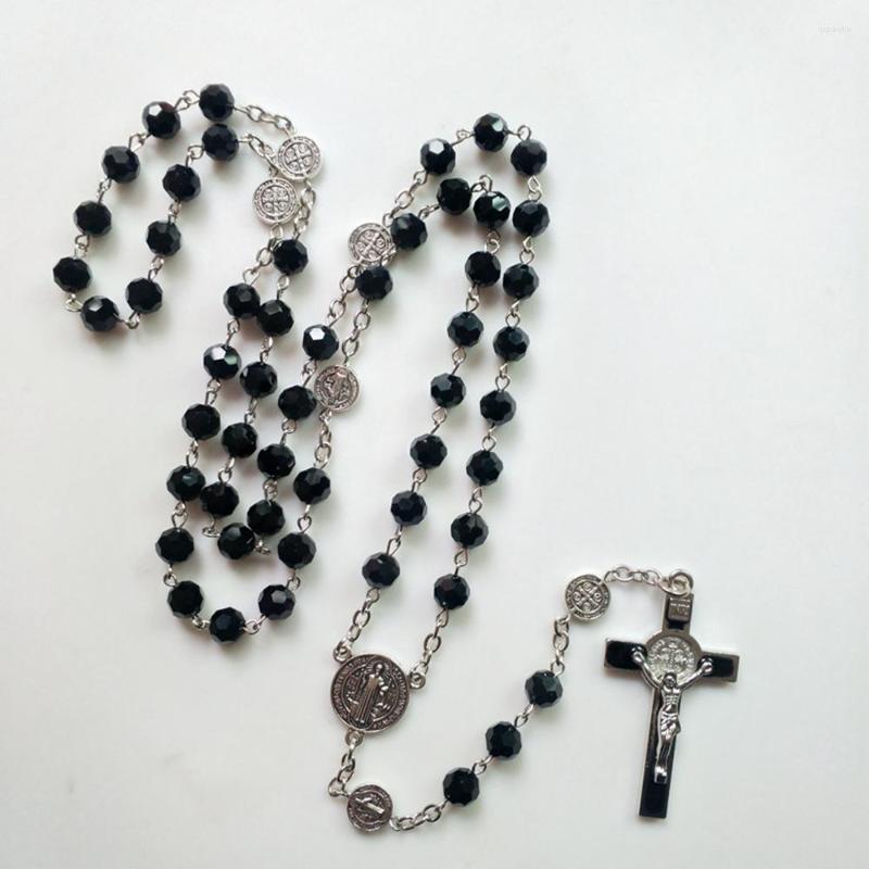 

Pendant Necklaces Cottvo10 Styles Crystal Beads Chain Rosary Necklace Our Lady St Benedict Medal Exorcism Crucifix Cross Prayer Chaplet