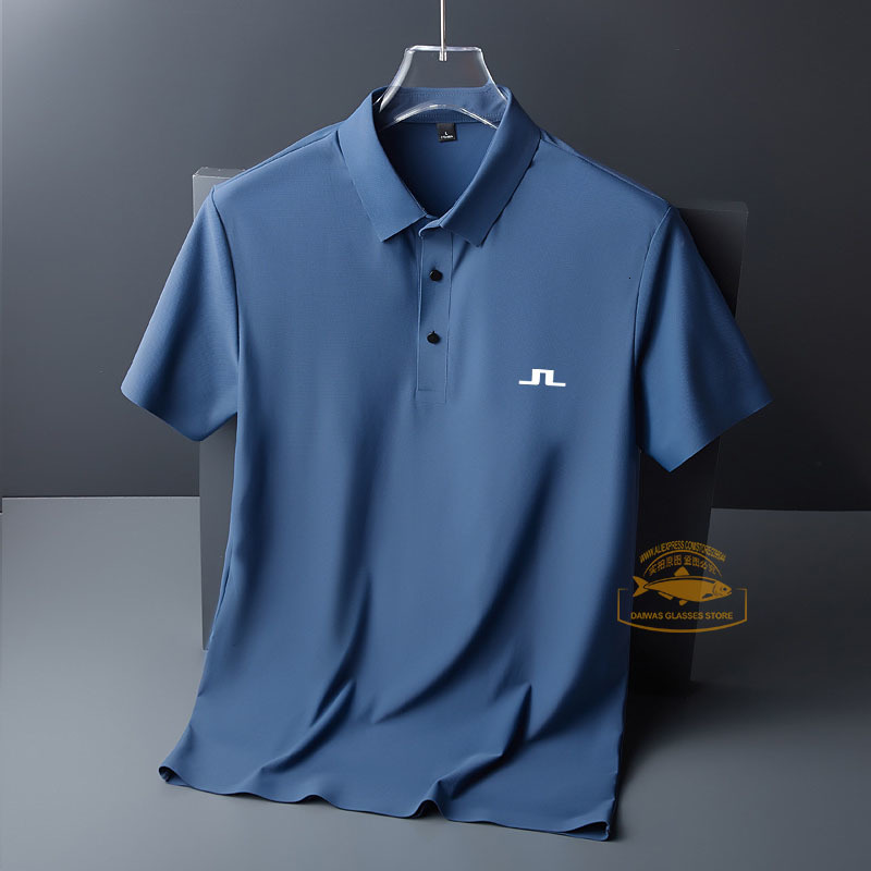 Mens Polos J Lindeberg Golf Shirt for Men Fashion Casual Short Sleeve Summer Ice Silk Breathable Polo T Shirt Sports Tee Male Golf Tops 230620