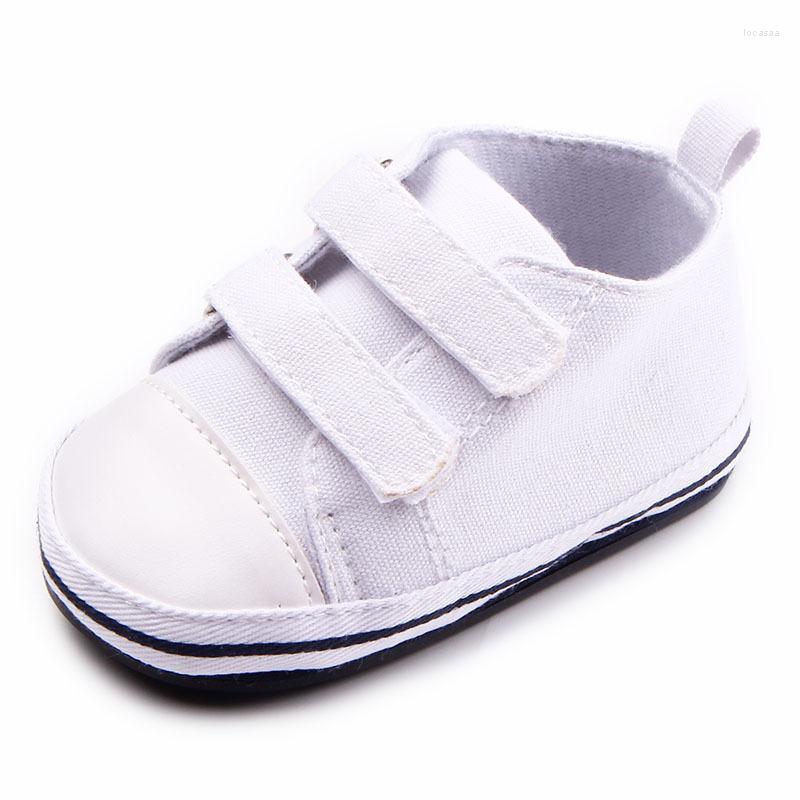 

First Walkers Brand Classic Baby Canvas Shoes Solid 4 Colors Moccasins Rubber Sole Anti-slip, Pink