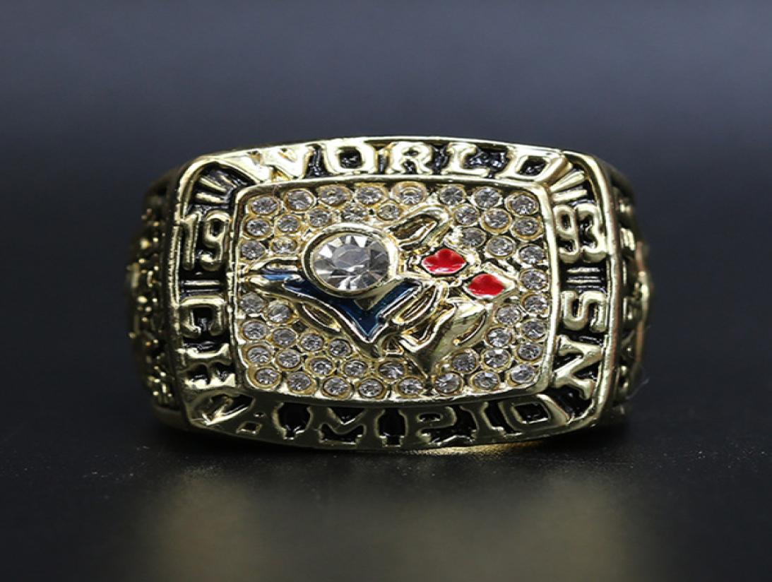 

1993 Toronto B l u e J a y s Baseball World Championship Ring with Wooden Display Box Men Fan Gift whole Drop 9535123
