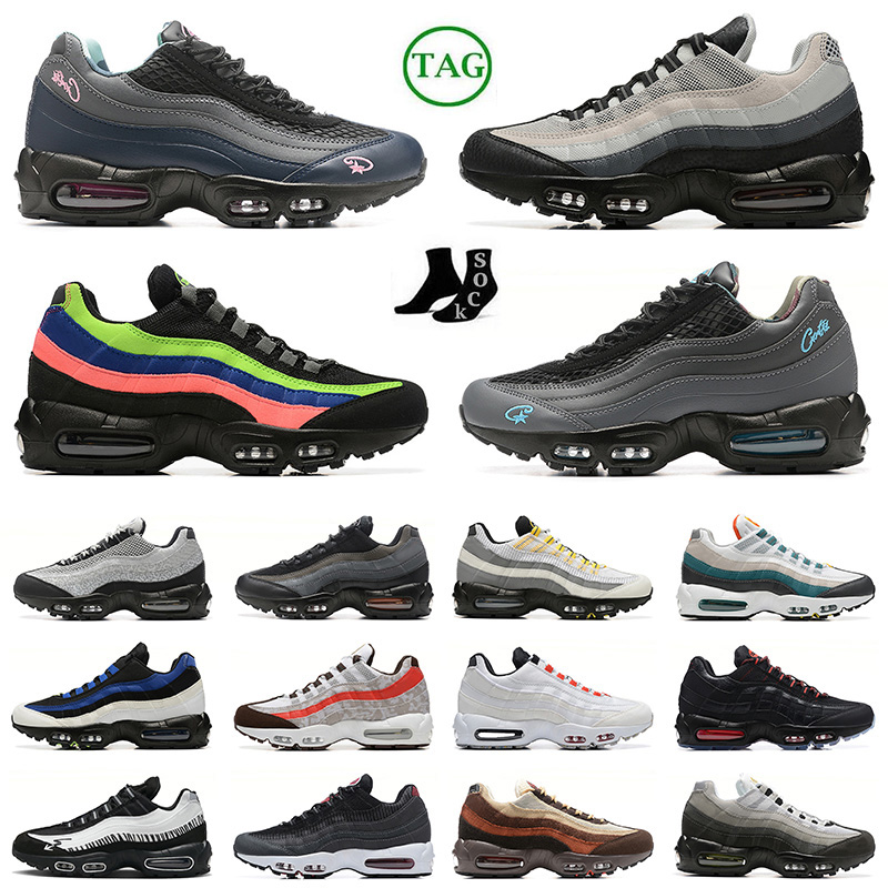 

High Quality 95 Cushion OG Running Shoes Big Size 12 Classic Black White Aegean Storm Pink Beam Sequoia Sketch Neon Greedy 95s Maxs Athletic Sneakers Sports, A45 prep school 40-46