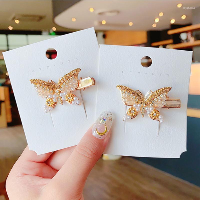 

Hair Clips 2023 Handmade Japan Elegant Natural Freshwater Pearl Butterfly Clip For Women Rhinestone Jewelry