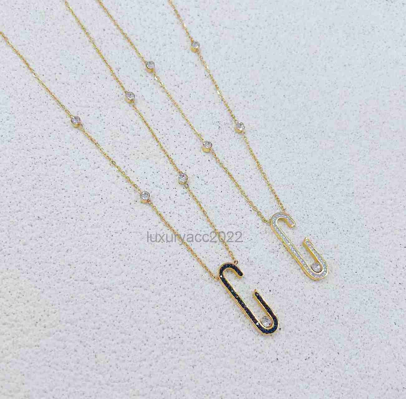 

Necklace Jewelry Pins with Diamond Messica Necklace Couple Fashion Light Luxury Collar Chain