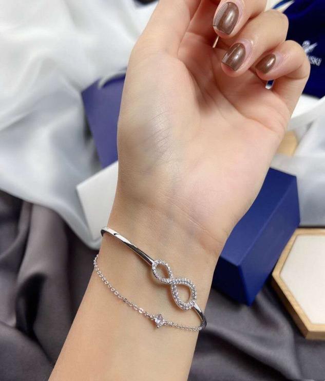 

Designer jewelry luxury designer bracelet ladies unlimited love diamond 18K gold S925 sterling silver Austrian crystal bracelet wi3278814