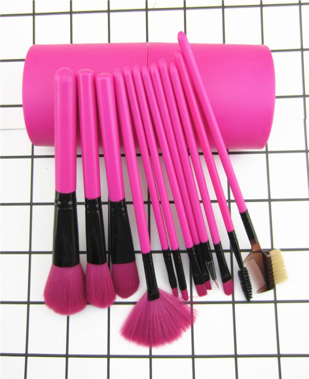 

12pcs professional private Label kabuki cosmetic Make Up Brush makeup brush set with cylinder case8480558