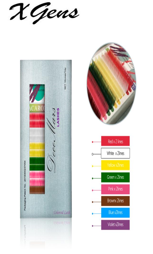 

Colored Eyelash Extension 16lines One Tray Mixed Color For Salon Use Rainbow Lash JBCD Curl7242570