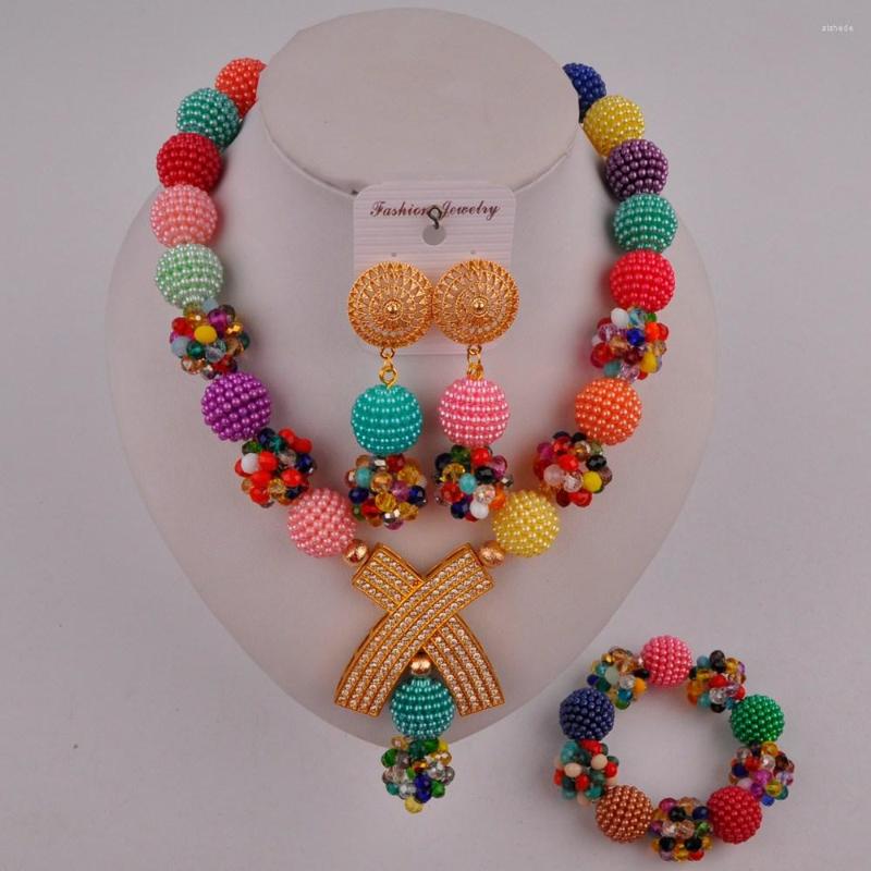 

Necklace Earrings Set Fashion Multicolors African Beads Jewelry FZZ105, Picture shown
