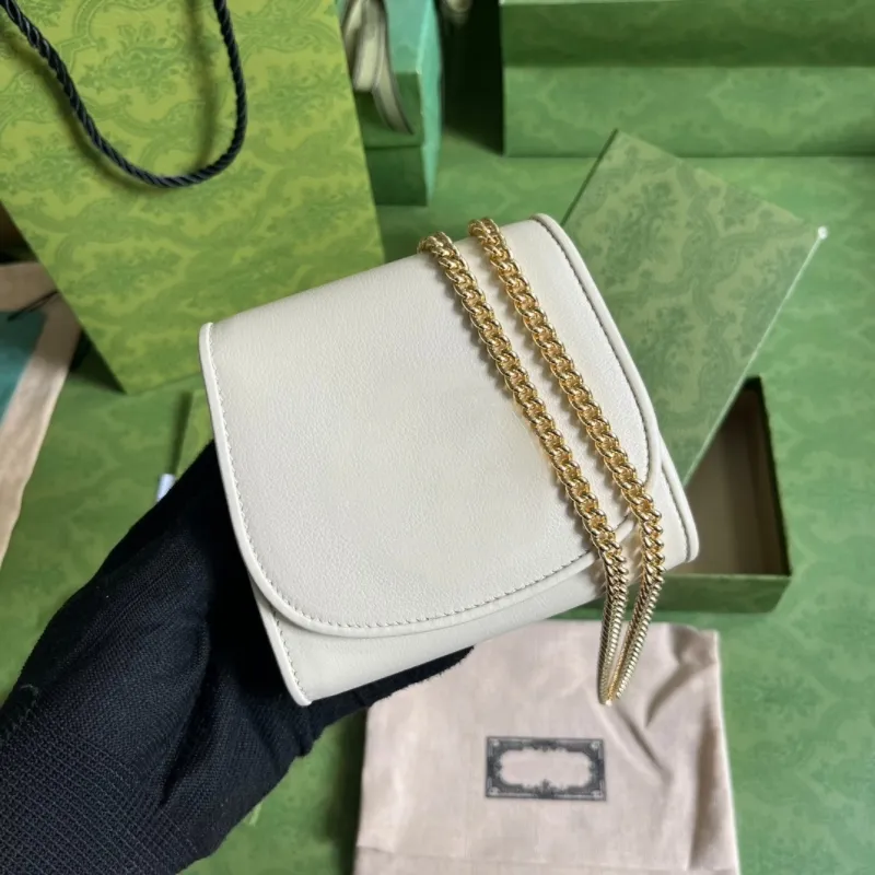 

2023 Designer Women mini Chain Bags Wallet Messenger Bag Leather One Shoulder Handbags Flower Purse Crossbody Bag fashion versatile, Black