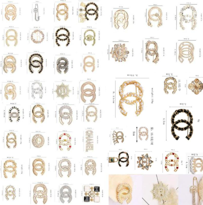 

Mixed Send Elegance Brand Designer Letters Brooch Women Crystal Rhinestone Pearl Broochs Temperament Simple Ladies Party Jewelry Accessories