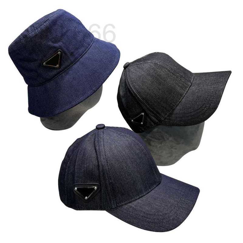

Ball Caps Designer Prader Baseball Black/Navy Denim Football Cap Fashion Bucket hats Unisex Fisherman Hat High Quality Casquettes Sunscreen B1V9, No.1