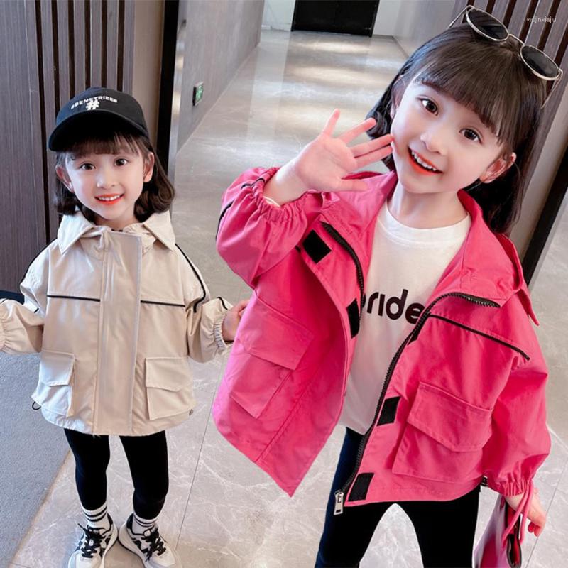 

Jackets Girls Jacket Outerwear Solid Color Coat For Spring Autumn Kids Casual Style Children Clothing, Y4k1918-1