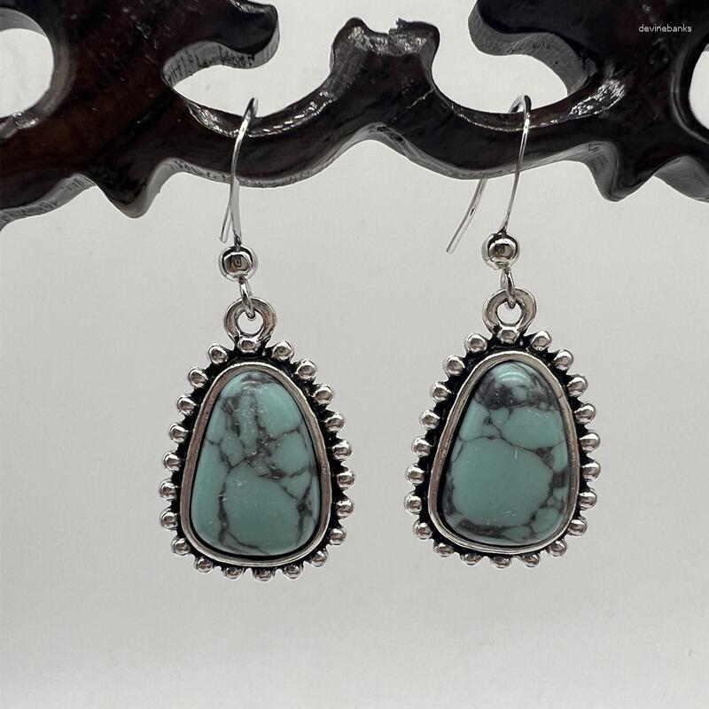 

Dangle Earrings Bohemian Vintage Droplet Teardrop Set Turquoise Women's Silver Plated Metallic Eardrop Party Gift