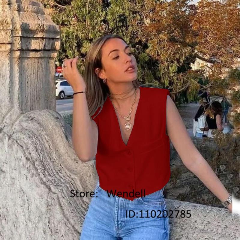 

Women's Vests Women's Vest V-neck Single-breasted Elegant Loose Sleeveless Jacket For Party Shopping Rarf Jeans Selling Product 2023 Trf, Green