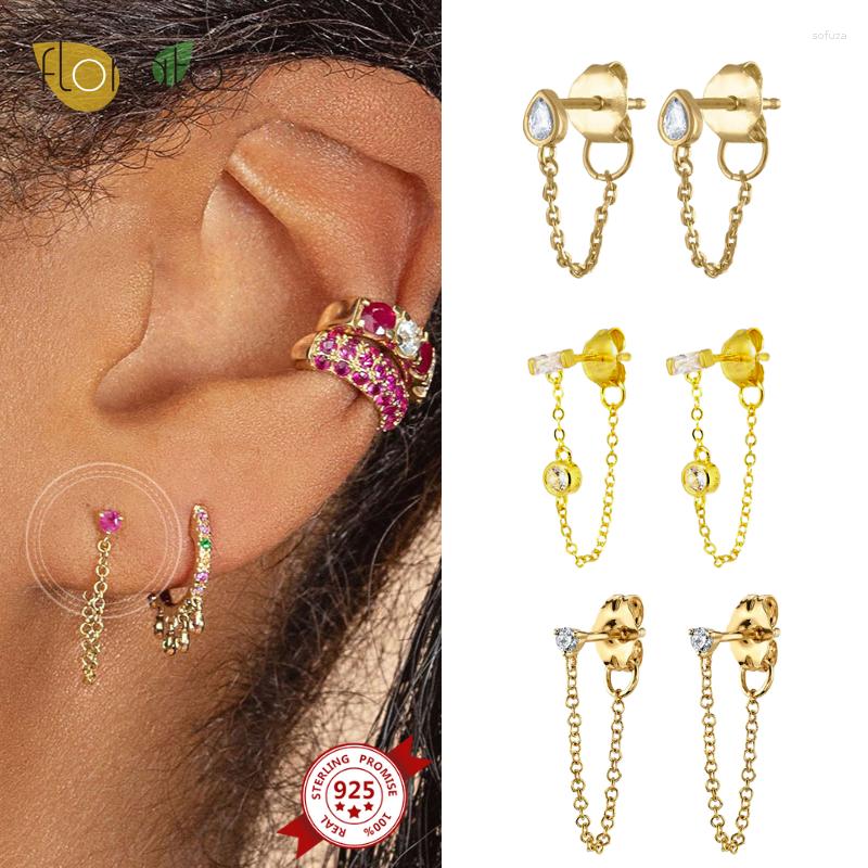 

Stud Earrings 925 Sterling Silver Ear Needle Line For Women Tassel Long Chain Hanging Drop Earing 2023 Jewelry Gold