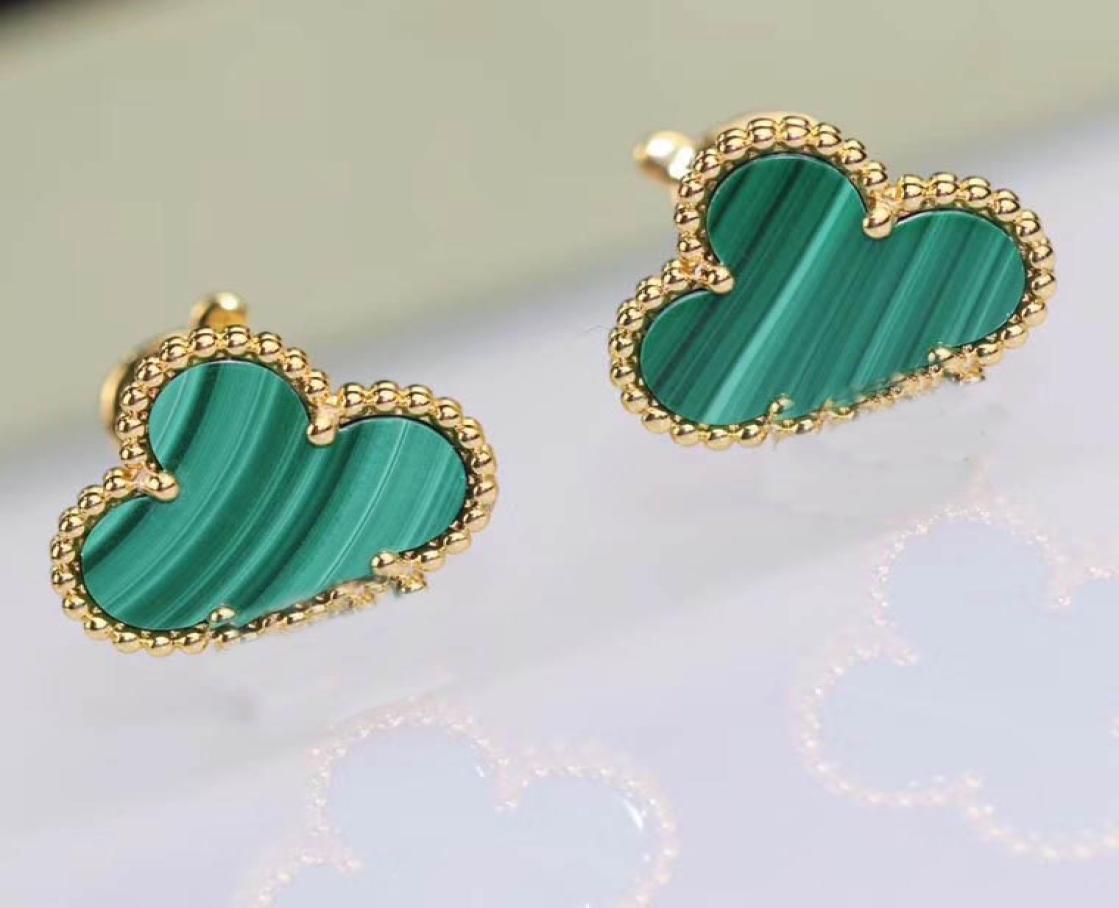 

Luxury quality Charm flower clip earring with nature stone stud earring box stamp OR PS34033445950