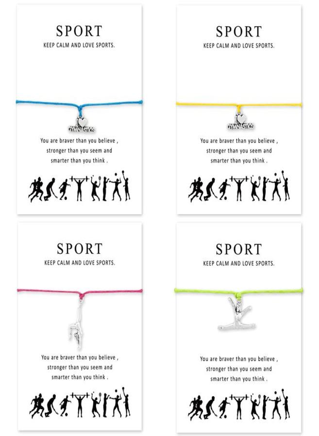 

Charm Bracelets I Heart Gymnastics Adjustable For Women Men Girls Gift With Card2729655