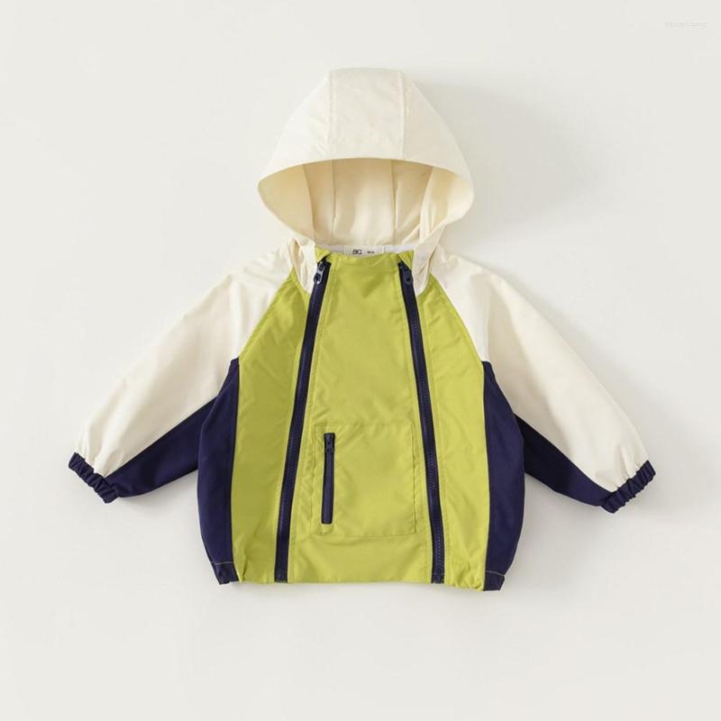 

Jackets Spring Children's Jacket Casual Boys And Girls Contrast Color Fashion Outdoor Kids Coat