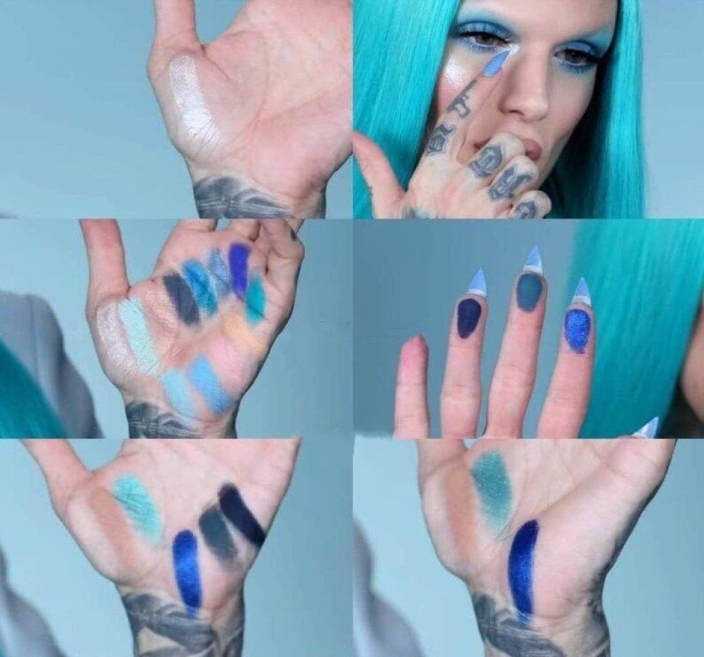 

JS BLUE BLOOD 18colors Eyeshadow Palette JS Advanced Blue Tone Shimmer Glitter Matte Eye Shadow Plate Powder4394771, Mixed color